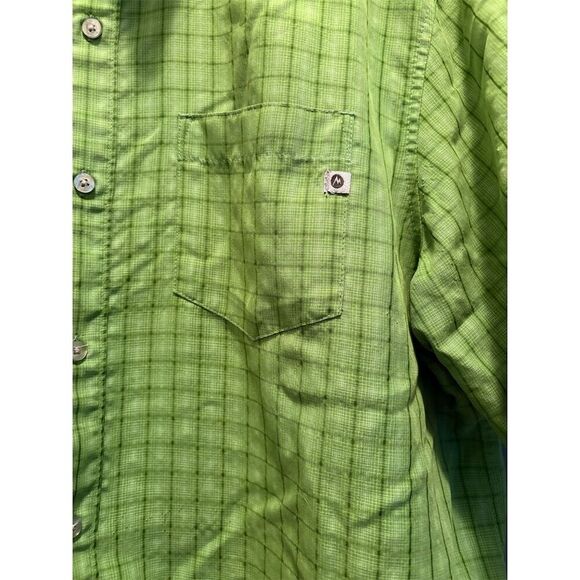 Marmot Men's XL Green Plaid Short Sleeve Button-Up Shirt Casual - Picture 2 of 13